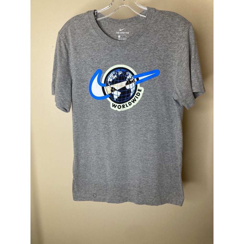 Nike Wordwide The Nike Tee T-Shirt World Size Small Gray